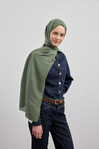 Organic Crash Scarf Forest Green