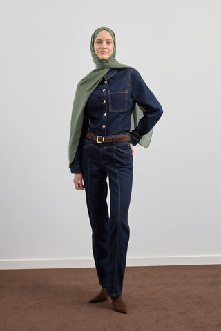 Organic Crash Scarf Forest Green