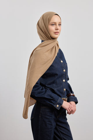 Organic Crash Scarf Milky Brown