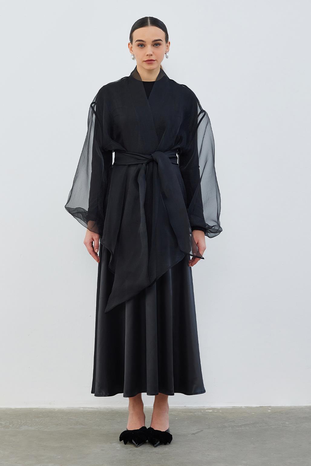 Organza Kimono Black