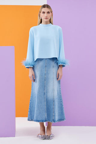 Otrish Detailed Tunic Cloud Blue