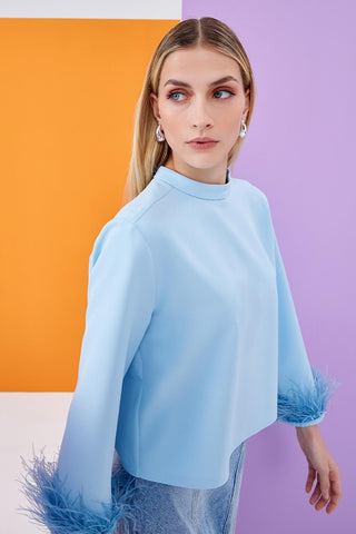 Otrish Detailed Tunic Cloud Blue