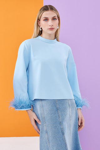 Otrish Detailed Tunic Cloud Blue