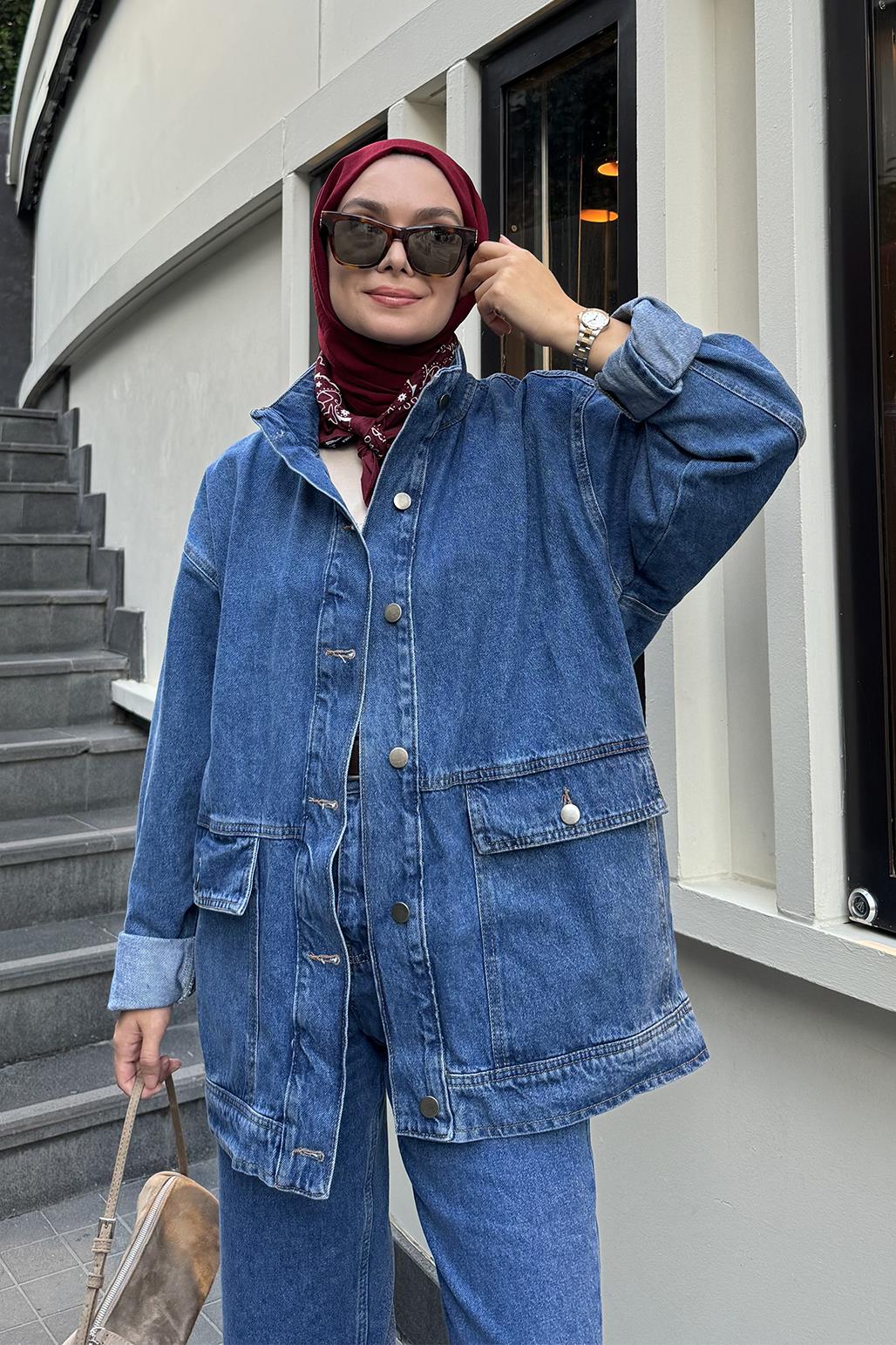 Oversize Denim Jacket Medium Blue