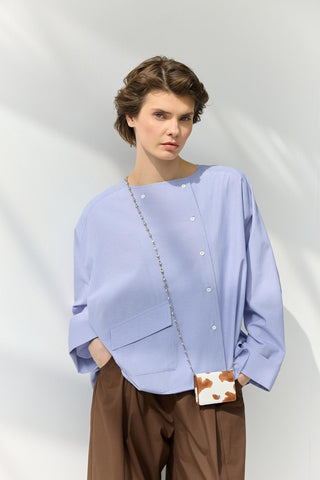 Oversize Pocket Shirt Blue