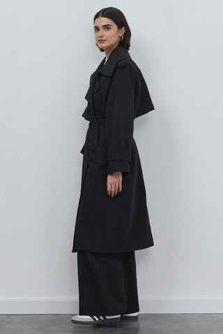 Oversize Tood Trench Black
