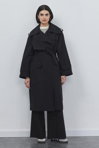Oversize Tood Trench Black