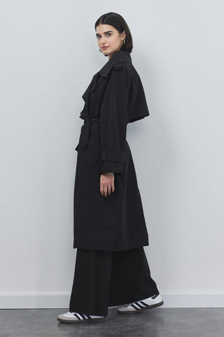 Oversize Tood Trench Black