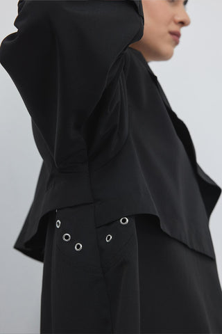 Oversize Tood Trench Black