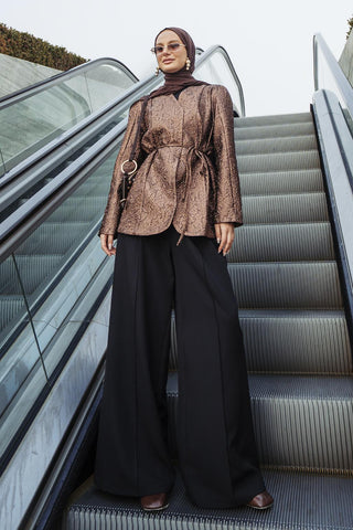 Palazzo Wide Leg Trousers Black