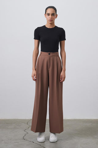 Palazzo Wide Leg Trousers Capuccino