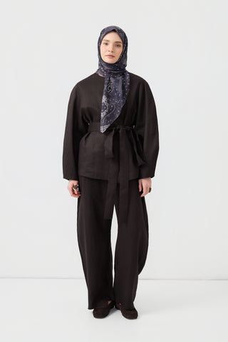 Cotton Square Scarf Bloom Plum