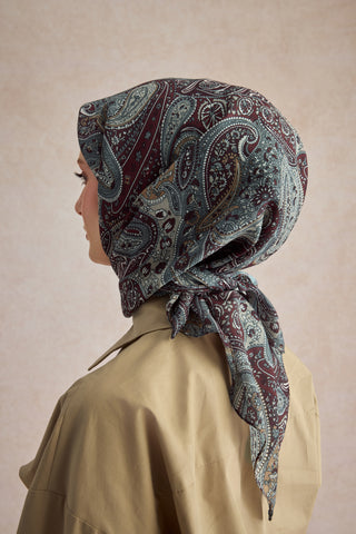 Cotton Scarf Garden Burgundy