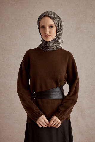 Cotton Scarf Garden Brown