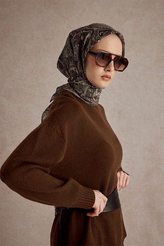 Cotton Scarf Garden Brown