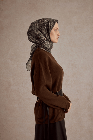 Cotton Scarf Garden Brown