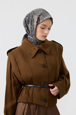 Cotton Square Scarf Garden Dusty Green