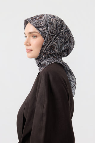 Cotton Square Scarf Magic Brown