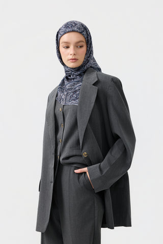 Cotton Square Scarf Magic Navy Blue