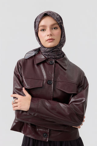 Cotton Square Scarf Magic Plum