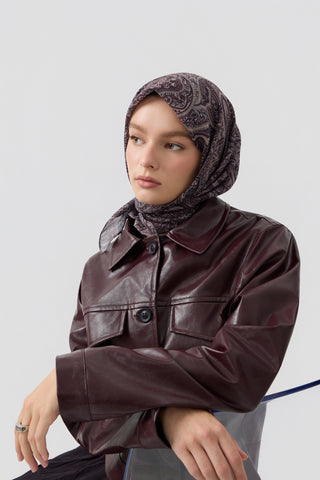 Cotton Square Scarf Magic Plum