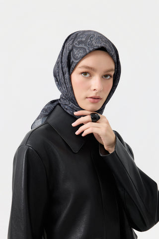 Cotton Square Scarf Magic Black