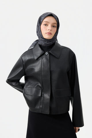 Cotton Square Scarf Magic Black