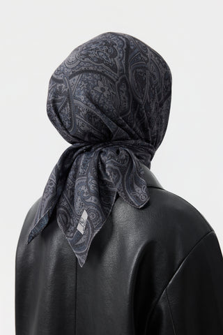 Cotton Square Scarf Magic Black