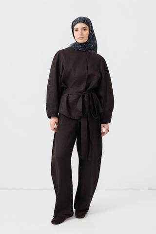 Cotton Square Scarf Medallion Smoke Grey