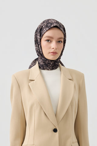 Cotton Square Scarf Medallion Brown