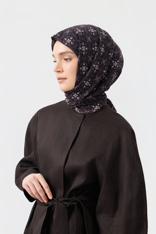 Cotton Square Scarf Medallion Plum