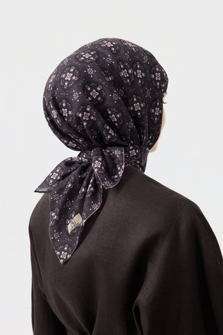 Cotton Square Scarf Medallion Plum