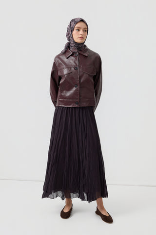 Cotton Square Scarf Medallion Plum Red