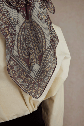 Cotton Scarf Tale Burgundy