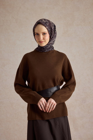 Cotton Scarf Tale Chocolate Brown