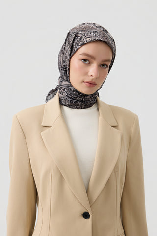 Cotton Square Scarf Tale Brown