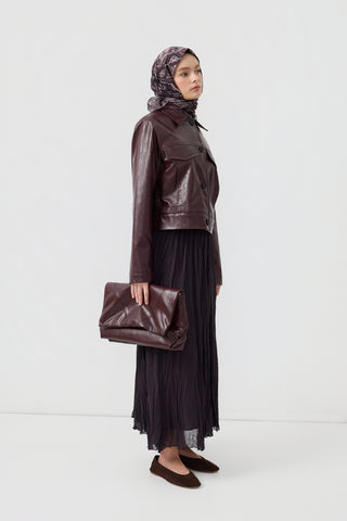 Cotton Square Scarf Tale Plum