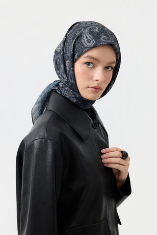 Cotton Square Scarf Timeless Smoke Grey