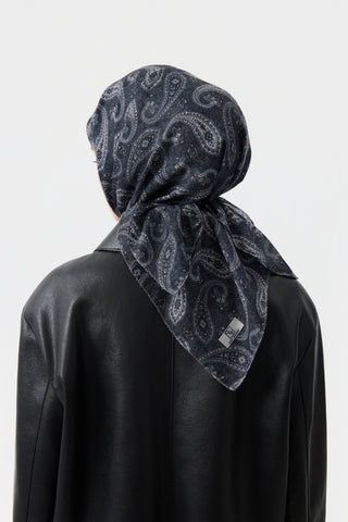 Cotton Square Scarf Timeless Smoke Grey