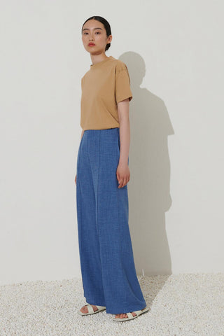 Cotton Linen Pants Blue