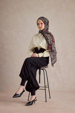 Cotton Scarf Flow Burgundy