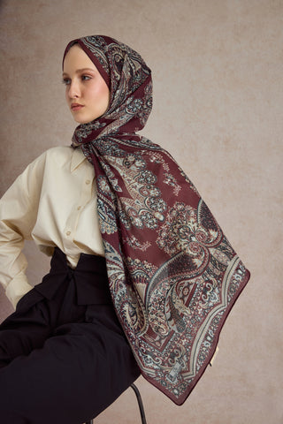 Cotton Scarf Flow Burgundy