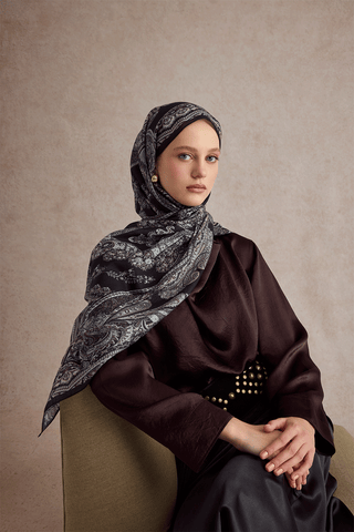 Cotton Scarf Flow Brown