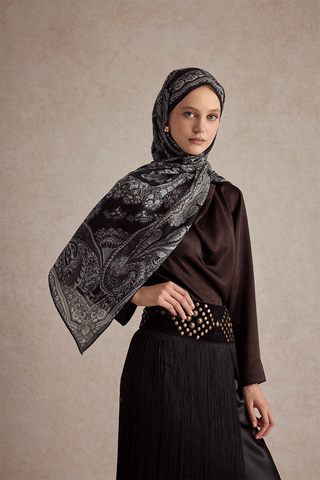 Cotton Scarf Flow Brown