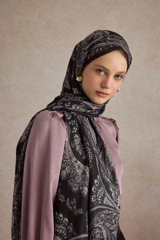 Cotton Scarf Flow Plum