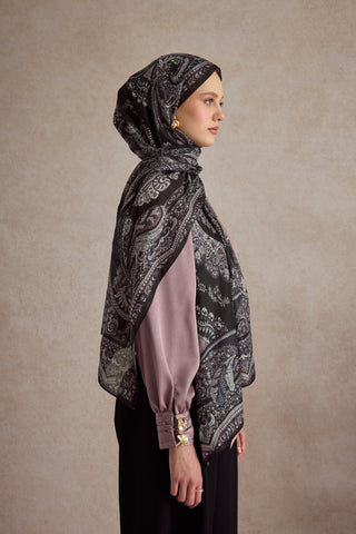 Cotton Scarf Flow Plum