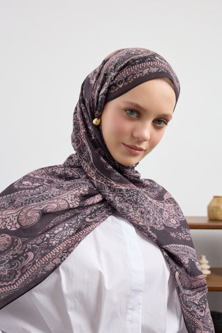 Cotton Scarf Flow Plum Purple