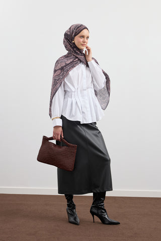 Cotton Scarf Flow Plum Purple