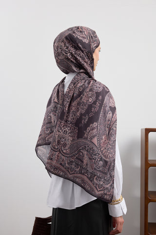 Cotton Scarf Flow Plum Purple