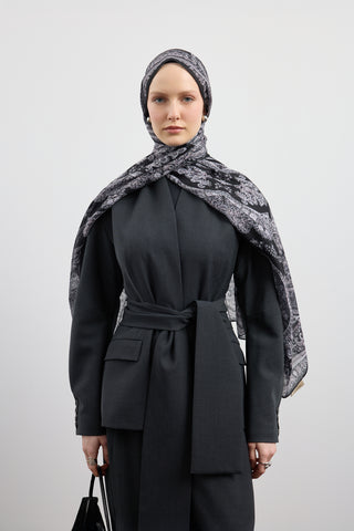 Cotton Scarf Flow Black